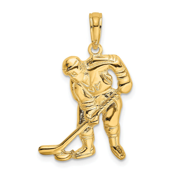 10k Hockey Player with Stick and Puck Charm