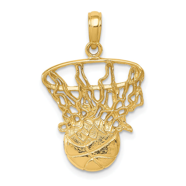 10K Swoosh Basketball and Net Pendant