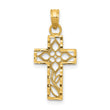 10k Diamond-cut Filigree Cross Pendant