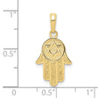 10K Hamsa W/Star Of David Pendant