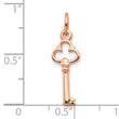 10k Rose Gold Solid Key Charm