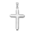 10K White Gold Solid Cross Pendant