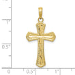 10K Diamond-cut Beveled Edges Cross Pendant