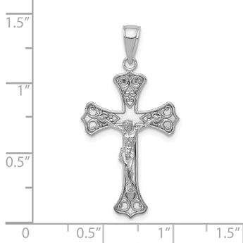 10K White Gold Crucifix Pendant