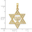 10K Star of David w/Menorah Pendant