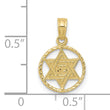 10K Star of David in Circle Frame Pendant