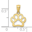 10K Dog Paw Pendant
