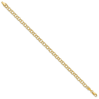 10KY Solid Double Link Charm Bracelet