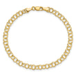 10KY Solid Double Link Charm Bracelet