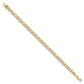 10k Solid Double Link Charm Bracelet