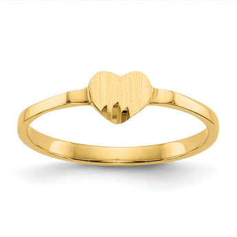 10K Heart Signet Ring, Size 4 - Birthstone Company