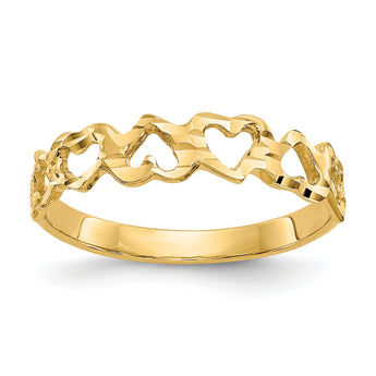 10K Heart Ring