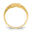 10k 8.5x7.5mm Satin Open Back Filigree Signet Ring