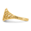 10k 8.5x7.5mm Satin Open Back Filigree Signet Ring, Size 6 - Birthstone Company