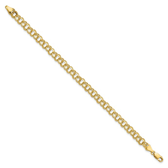 10KY Solid Double Link Charm Bracelet