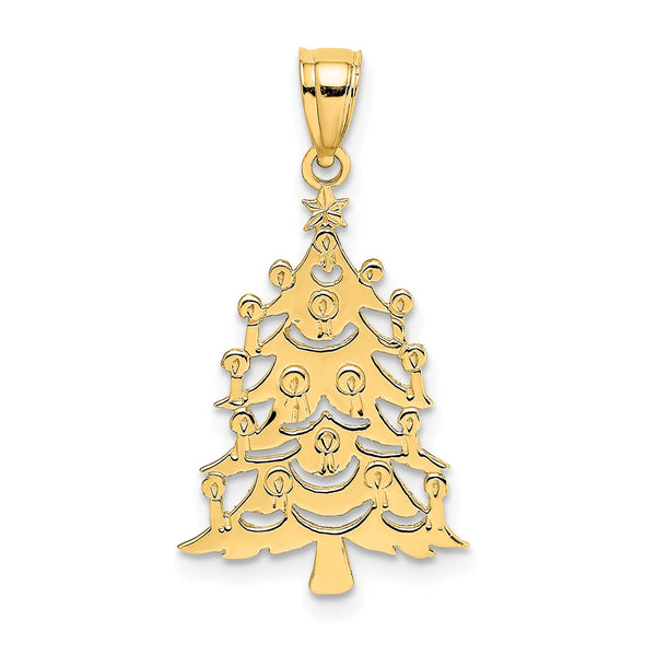 10K Polished Christmas Tree Pendant