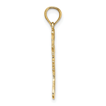 10K Polished Christmas Stocking Pendant