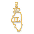 10K Solid Illinois State Pendant