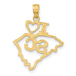 10K Solid South Carolina State Pendant
