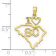 10K Solid South Carolina State Pendant