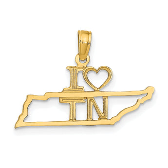 10K Solid Tennessee State Pendant