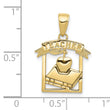 10k Polished Flat-Backed Teacher Frame Pendant