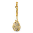 10K Solid Polished 3-D Tennis Racquet Charm