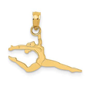 10k Solid Polished Gymnast Charm