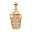 10K Polished Basketball and Net Charm