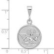 10k White Gold Polished & Satin Angel Pendant