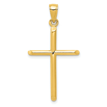 10k Tubular Cross Pendant