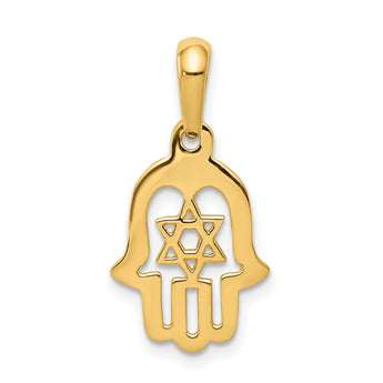 10k Star of David Chamseh Pendant