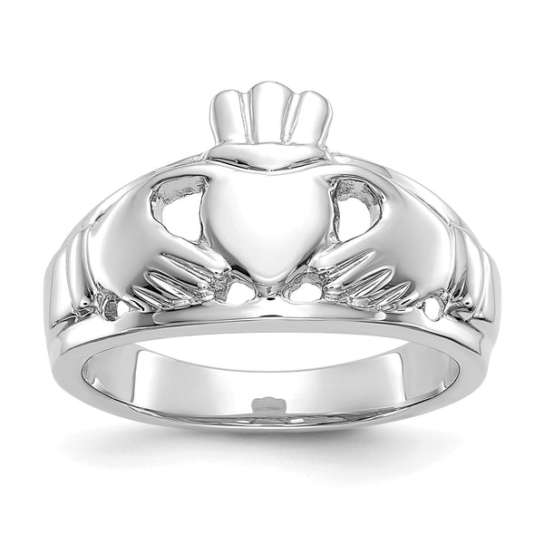 10k White Gold Ladies Claddagh Ring