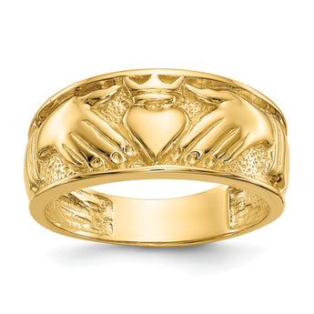 10k Polished Men's Claddagh Band