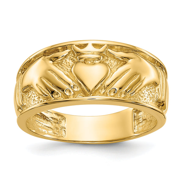 10k Polished Men's Claddagh Band