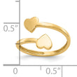 10K Double Heart Toe Ring