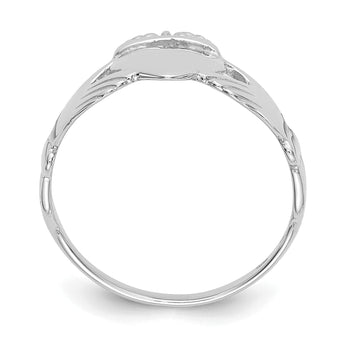 10K White Gold Ladies Claddagh Ring