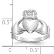 10K White Gold Ladies Claddagh Ring