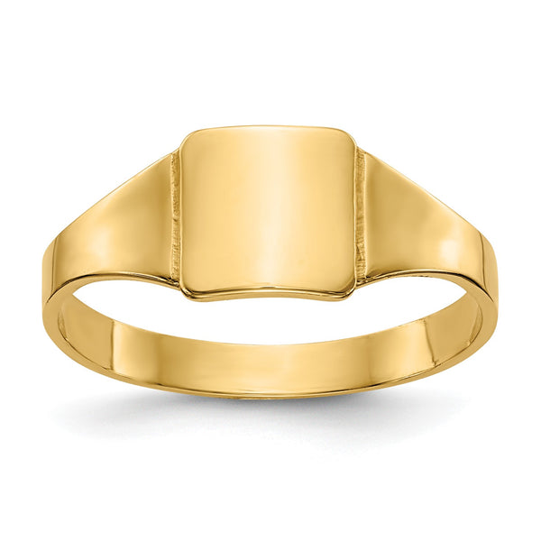 10k Polished Square Child's Signet Ring, Size 4 - Birthstone Company
