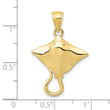 10K Stingray Pendant