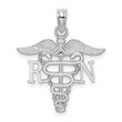 10K White Gold RN Caduceus Pendant