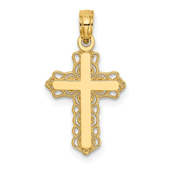 10k Budded Cross Charm