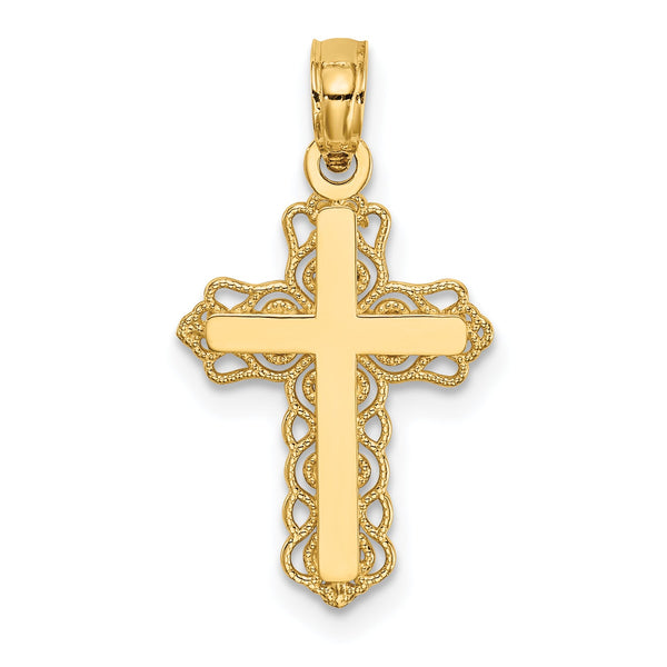 10k Budded Cross Charm