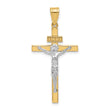 10K Two-tone INRI Crucifix Pendant