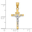 10K Two-tone INRI Crucifix Pendant
