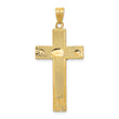 10K Two-tone Diamond-cut Crucifix Pendant