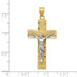 10K Two-tone Diamond-cut Crucifix Pendant