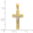 10K Two-tone Diamond-cut Crucifix Charm