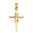 10k Praying Girl Cross Charm