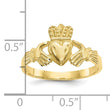 10K Satin & Diamond-cut Claddagh Ring
